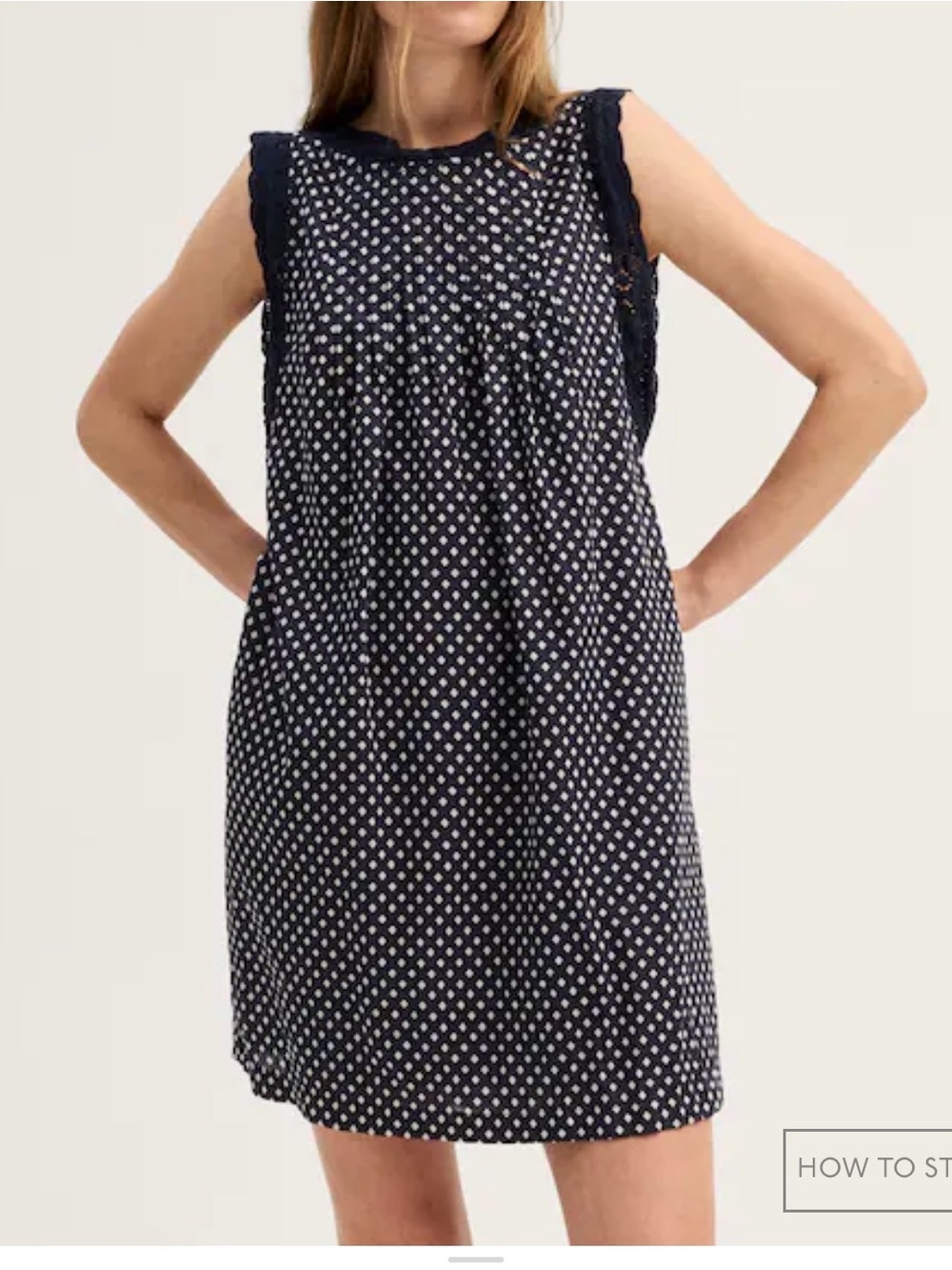 Madewell Navy and White Polka Dot Sleeveless Shift Dress